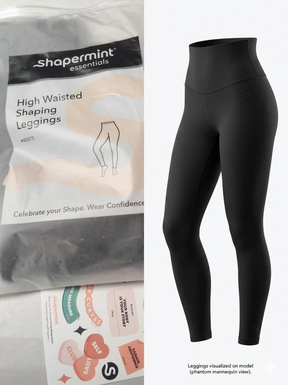 Shapermint Essentials High-Waisted Sculpting Leggings - Black Womens